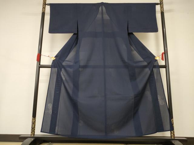 平和屋着物＊夏物　色無地　亀甲花文紗　蝋色　正絹　逸品　AABA9402jd