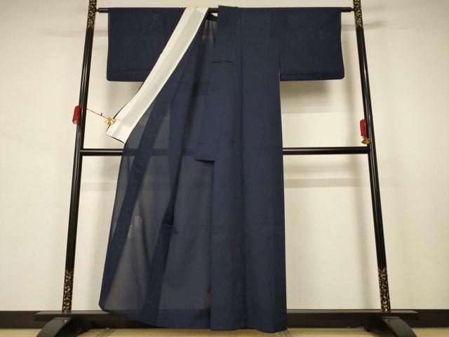 平和屋着物＊夏物　色無地　亀甲花文紗　蝋色　正絹　逸品　AABA9402jd 2