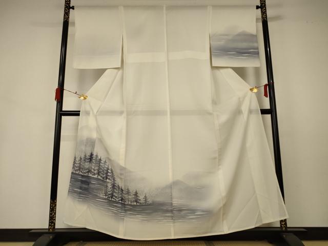 Kimono - 平和屋着物＊夏物　訪問着　絽　手描き　風景文　三越扱い　正絹　逸品　AABA9407jd