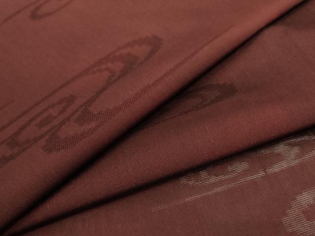 Summer Wear - 平和屋着物＊夏物　色無地　流水紋紗　葡萄茶色　正絹　逸品　AABB2546jd