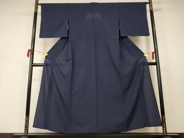 平和屋着物＊夏物　色無地　絽　青褐色　西武百貨店扱い　正絹　逸品　AABB2552jd