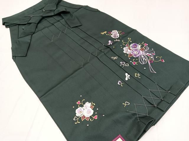 Pleated Skirt - 平和屋着物●行灯袴　刺繍　舞花文　金糸　洗える着物　未使用　AABB2989ph