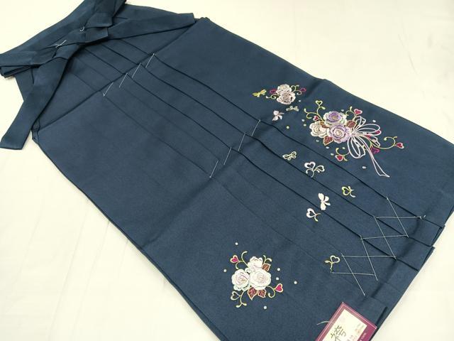 Pleated Skirt - 平和屋着物●行灯袴　刺繍　舞花文　金糸　洗える着物　未使用　AABB2993ph