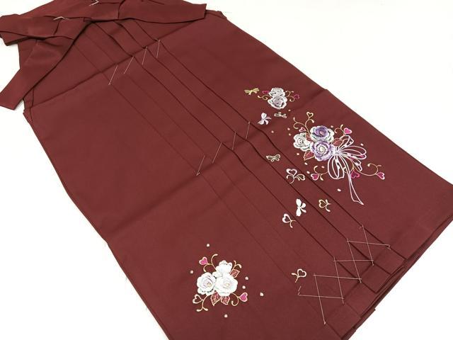 Pleated Skirt - 平和屋着物●行灯袴　刺繍　舞花文　金糸　洗える着物　未使用　AABB2994ph