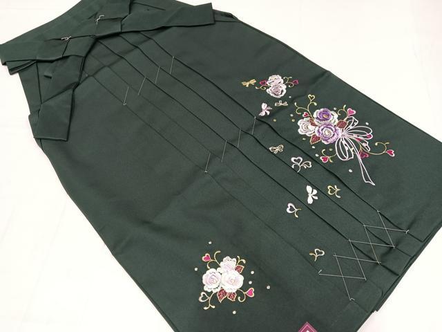 Pleated Skirt - 平和屋着物●行灯袴　刺繍　舞花文　金糸　洗える着物　未使用　AABB3000ph