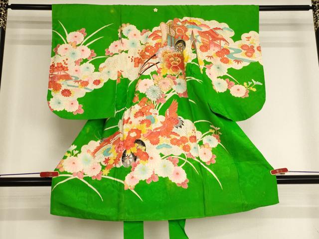 Rakuten - 平和屋着物[]七五三　女の子　3歳　祝着　一つ身　刺繍　御所車花文　金銀糸　金彩　逸品　AABI2845ja