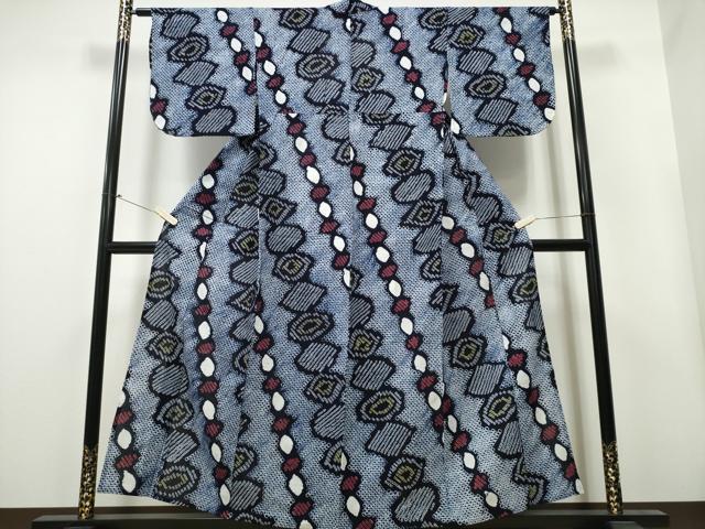 平和屋着物∴夏物　浴衣　有松鳴海絞り　抽象文様　綿　逸品　CAAY4512ng