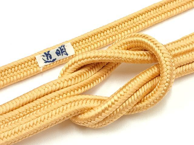 平和屋着物●極上　有職組紐道明　帯締め　冠組　黄茶色　宮内庁御用　国立博物館御用　東京芸術大学御..
