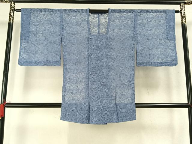 裏物 - 平和屋着物▽道行コート　スリーシーズン　春夏秋　塵除け　草花文　正絹　逸品　AABD0148fy