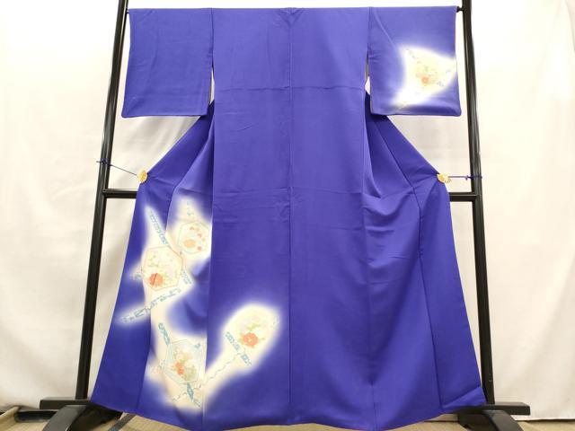 平和屋着物■訪問着　中国三大刺繍　相良刺繍　亀甲花文　暈し染め　正絹　逸品　AABA0072br