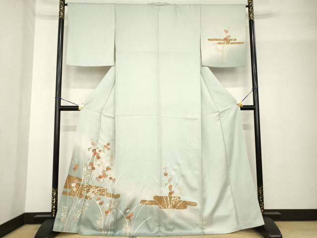 平和屋着物●訪問着　エ霞花文　暈し染め　金彩　正絹　逸品　AABF9637ck