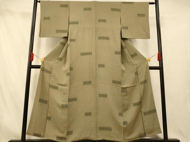 Kimono - 平和屋着物■上質な小紋　地紋起こし　幾何学文様　正絹　逸品　AABI5886fw