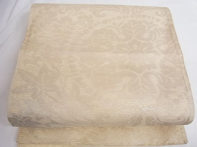 Other - 平和屋着物■夏物　六通柄袋帯　草花文　銀糸　正絹　逸品　B-ph6627