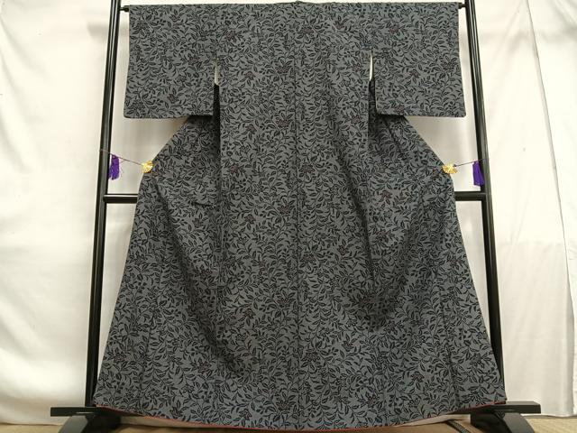 Uramono - 平和屋着物■上質な紬　草花文　正絹　逸品　AABE7653oa
