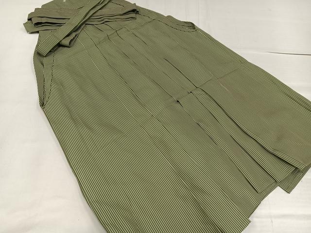 平和屋着物●男性　馬乗り袴　縞　正絹　逸品　AABF8730ph