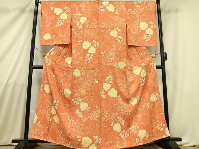 平和屋着物■上質な小紋　絞り　花唐草文　正絹　逸品　未使用　AABA3128oa(4)