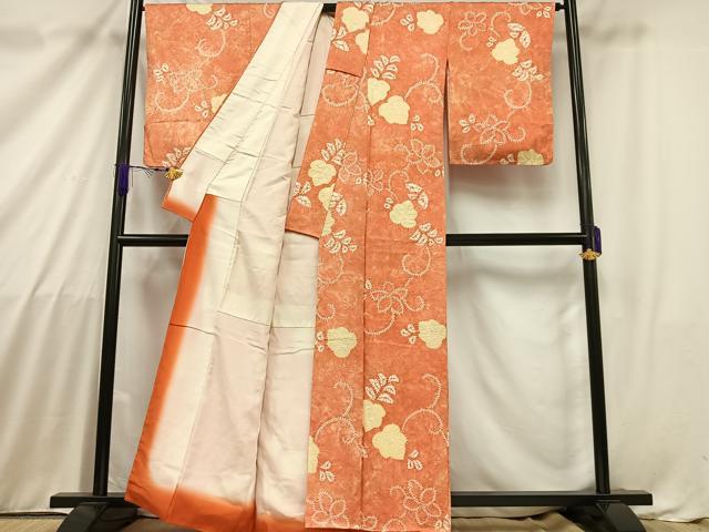 平和屋着物■上質な小紋　絞り　花唐草文　正絹　逸品　未使用　AABA3128oa