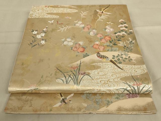 平和屋着物◎六通柄袋帯　唐織　鳳凰花文　金銀糸　引箔　正絹　逸品　AABA3257ou