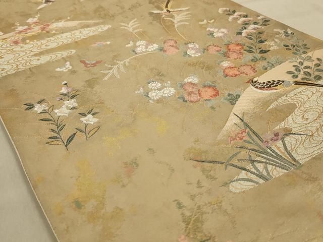 平和屋着物◎六通柄袋帯　唐織　鳳凰花文　金銀糸　引箔　正絹　逸品　AABA3257ou