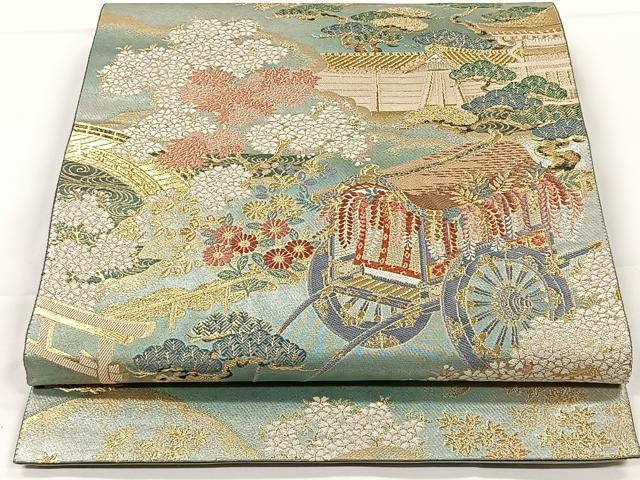 平和屋着物◎西陣 まいづる謹製 六通柄袋帯 賀茂別雷神社 加賀山水 金糸 正絹 逸品 CAAX2853id