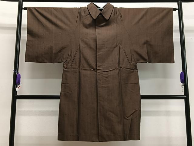 平和屋着物#男性 和装コート 紬地 霞文 正絹 逸品 CAAX7898ua