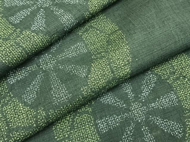 平和屋着物▽本場結城紬 重要無形文化財 単衣 100亀甲 源氏車 正絹 逸品 AABA7745fy