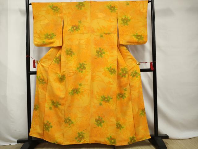 平和屋着物■上質な小紋　草花文　正絹　逸品　AABB6925gw...