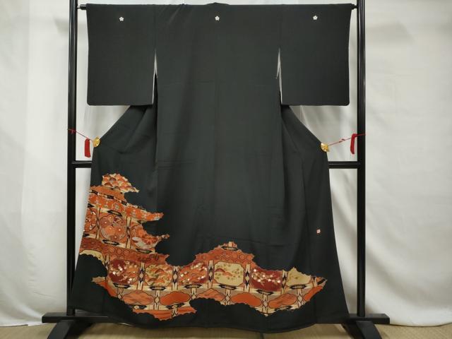 乐天商城 - 平和屋着物■豪華黒留袖　作家物　天井花文　金彩　正絹　逸品　AABB6930gw