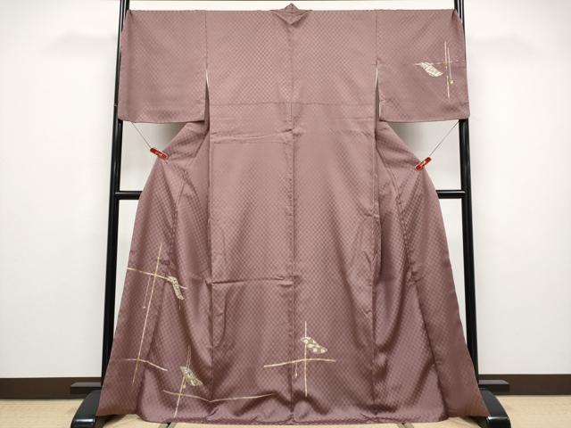 Rakuten - 平和屋本店●極上　山口美術織物　皇室　伊勢神宮御用　西陣織　訪問着　総刺繍　誰が袖花文　金糸　煤竹色地　逸品　CYAA4934s6