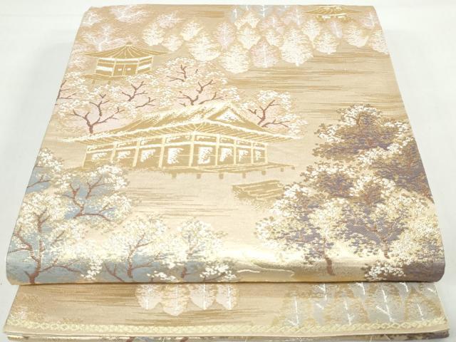 Rakuten - 平和屋着物◎六通柄袋帯 風景樹林文 金銀糸 正絹 逸品 DAAX7837qa