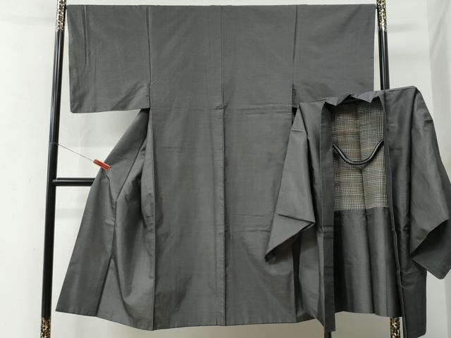 Kimono Set - 平和屋着物●男性　本場大島紬　アンサンブル　格子　正絹　逸品　CABE2768yc