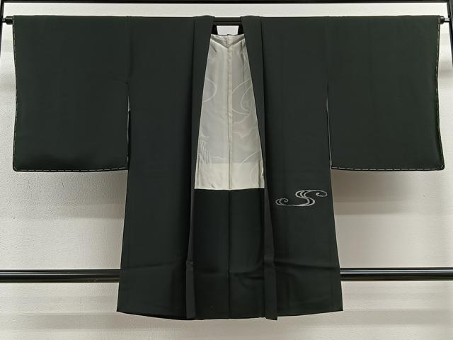 Kimono - 平和屋着物∞羽織　総刺繍　流水鴛鴦文　黒地　正絹　逸品　未使用　CABE4944ua