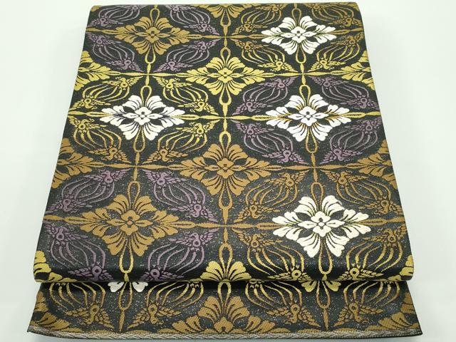 平和屋本店■極上　創業280年　誉田屋源兵衛　麹塵染　全通柄袋帯　唐織　鳳凰花菱文　金彩　逸品　未使..