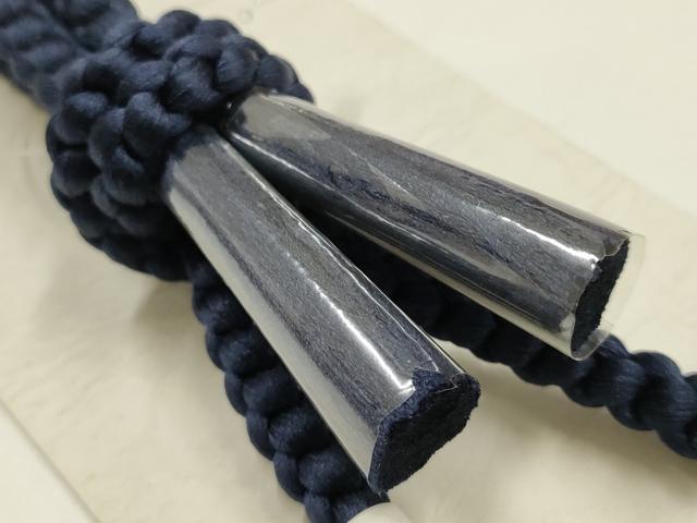 平和屋着物▼男性　和装小物　羽織紐　平組・丸組　草木染　紺色系　逸品　未使用　AABH4337ay