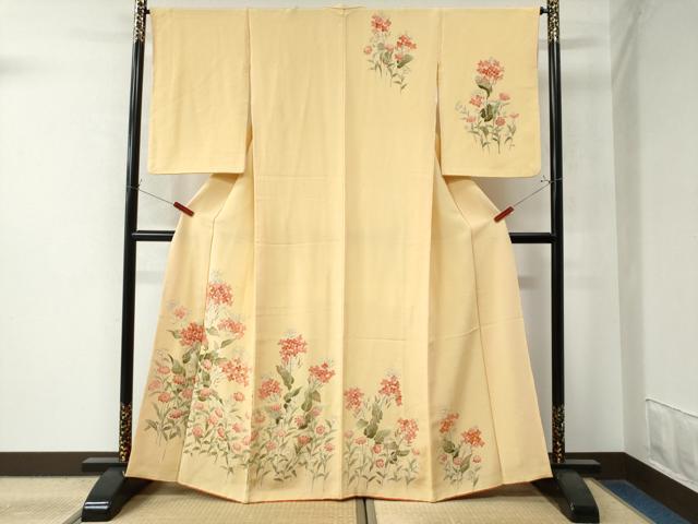 乐天商城 - 平和屋着物●訪問着　草花文　鬼しぼ縮緬　正絹　逸品　CAAW8739yc