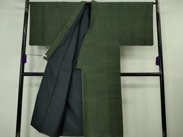 平和屋の平和屋本店●極上　男性　本場結城紬 重要無形文化財 杢 アンサンブル　仙斉茶色　長羽織　羽裏・虎　反端付き　逸品　未使用　DZAB6839kh6｜アングル3