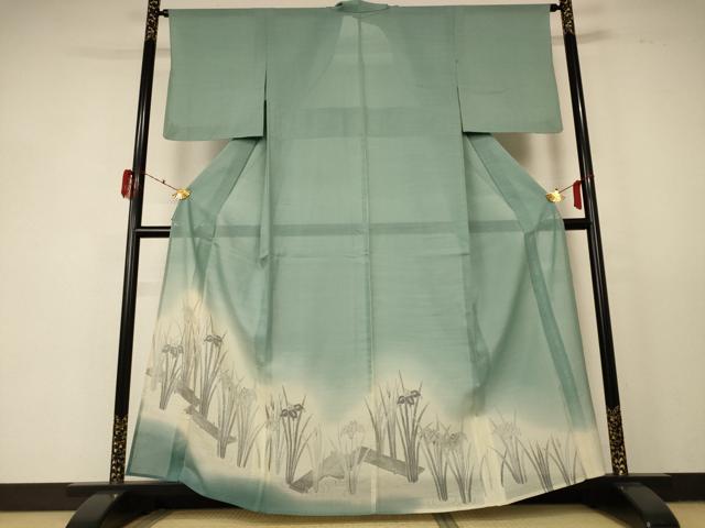 Full-Length Under-Kimono - 平和屋着物＊夏物　色留袖　紗　草花文　暈し染め　正絹　逸品　AABD8887jd