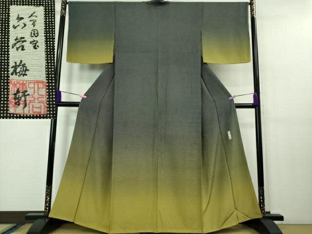 平和屋本店■極上 人間国宝 初代 六谷梅軒(六谷紀久男)錐彫り 重要無形文化 財伊勢型紙 江戸小紋 訪問着 角通し 暈し染め 逸品 DZAB1149kh5