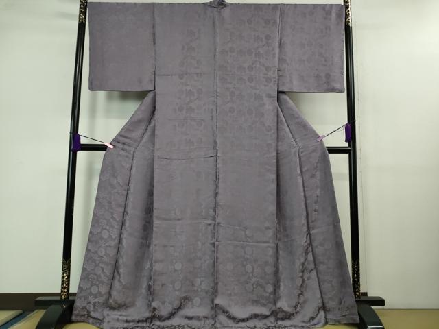 平和屋本店■極上　男性　創業200年・7代目永治屋清左衛門　色無地　唐織　飛鶴桐菊地紋　竜胆色　逸品　未使用　DZAB1183kh5
