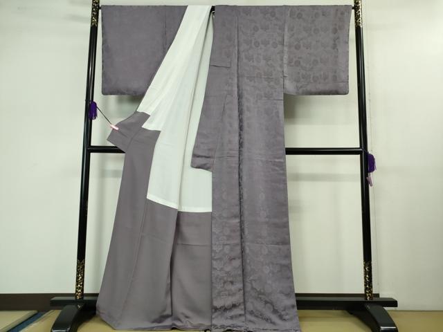 平和屋本店■極上　男性　創業200年・7代目永治屋清左衛門　色無地　唐織　飛鶴桐菊地紋　竜胆色　逸品　未使用　DZAB1183kh5