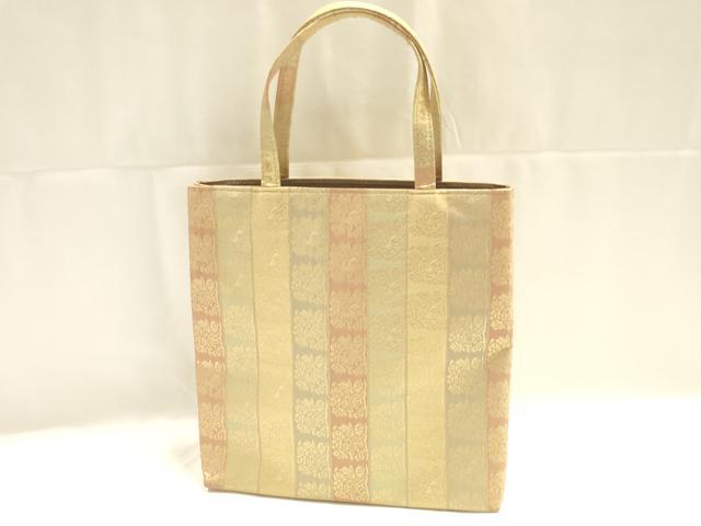 平和屋着物▼和装小物 和装バッグ ハンドバッグ トートバッグ 間道 金糸 逸品 AABJ5843ay