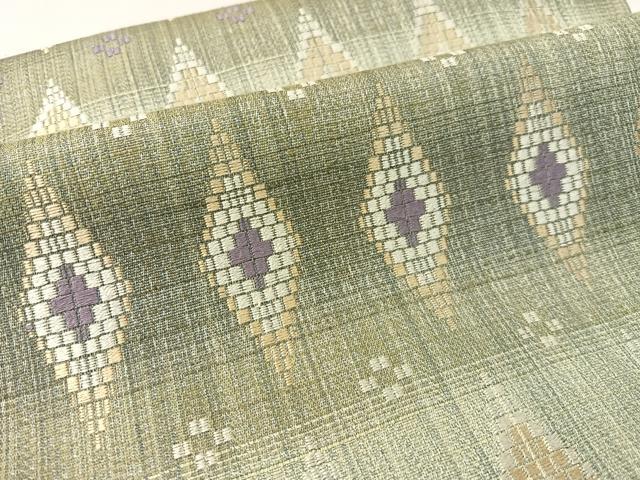 平和屋の平和屋着物●ワンタッチつけ帯　真綿バンブー和紙織　菱吉祥文　正絹　逸品　CABK4645vp｜アングル3