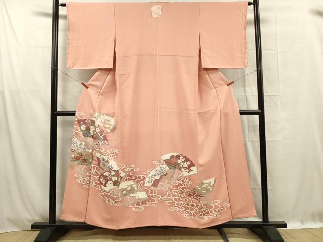 Kimono - 平和屋着物■豪華色留袖　扇面鴛鴦花文　暈し染め　金彩　正絹　逸品　DABF0961ya