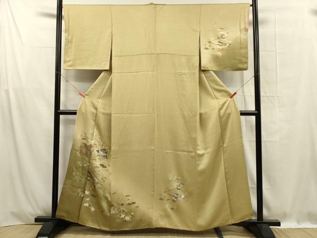 Kimono - 平和屋着物■訪問着　人物風景花文　暈し染め　金銀彩　正絹　逸品　DABF0962ya