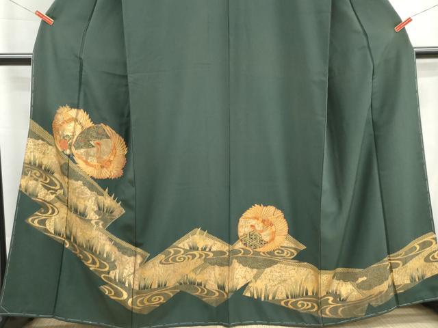 平和屋の平和屋着物■中国三大刺繍 スワトウ刺繍 汕頭刺繍 相良刺繍 駒刺繍 色留袖 流水飛鶴花文 金彩 正絹 逸品 DABG4837qa｜アングル3