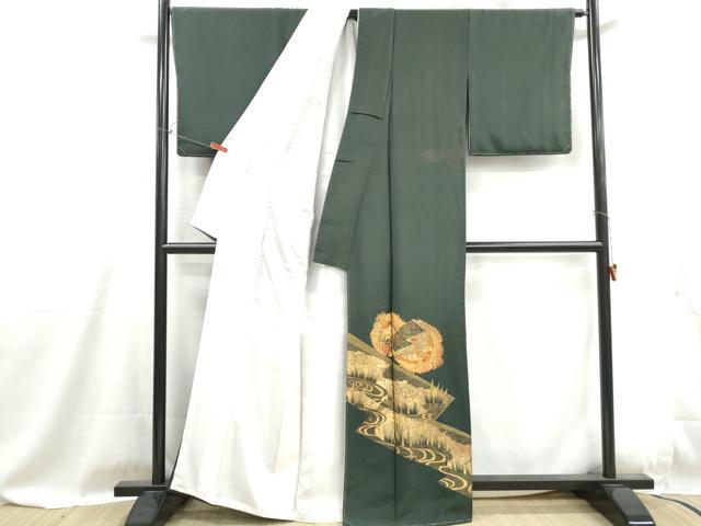 平和屋の平和屋着物■中国三大刺繍 スワトウ刺繍 汕頭刺繍 相良刺繍 駒刺繍 色留袖 流水飛鶴花文 金彩 正絹 逸品 DABG4837qa｜アングル2