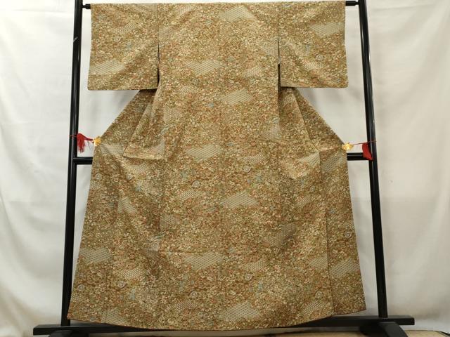 平和屋着物■小紋 更紗花唐草文 洗える着物 AAAZ6048cs