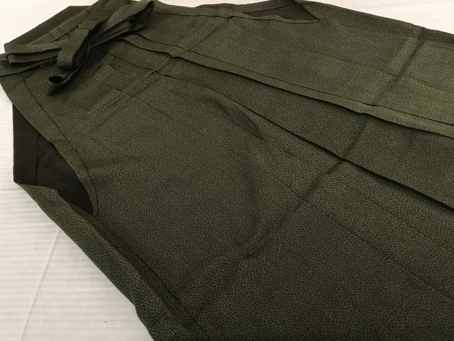 平和屋着物●男性　馬乗り袴　お召地　幾何学文様　正絹　逸品　AABF5547fy