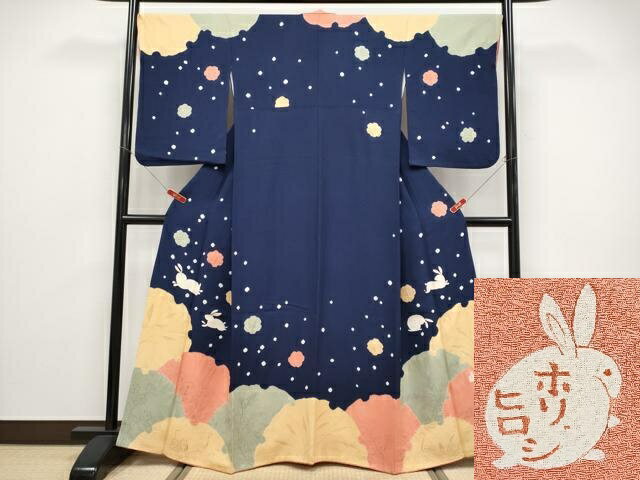 平和屋着物●人形作家・ホリヒロシ　小紋　横笛　黒地　金彩　正絹　逸品　AABH0582fy 楽天市場】ホリヒロシの通販