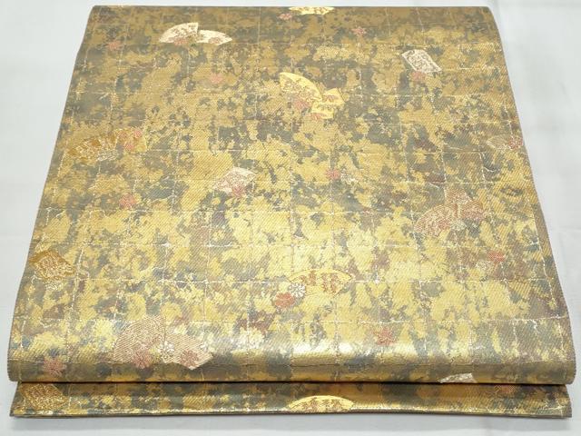 平和屋着物◎西陣　服部織物謹製　六通柄袋帯　唐織　地紙花文　金糸　正絹　逸品　CAAY7740fb